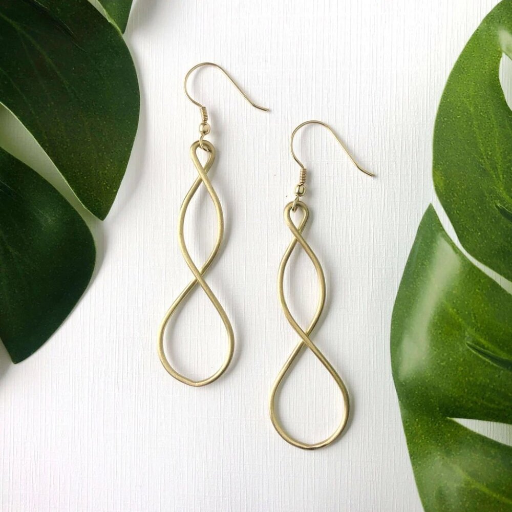 Double Helix Gold Twist Earrings